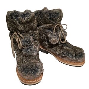 Sam Edelman Gray Faux Fur Winter Boots